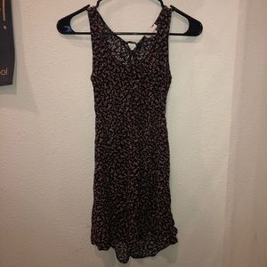 Full Tilt open back, lace up flower mini dress